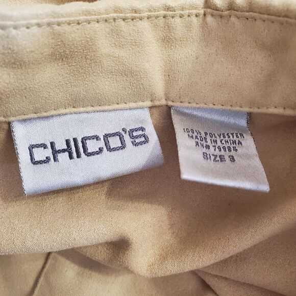 Chico's Yellow Faux Suede Button Down Shirt (3) - Picture 5 of 6